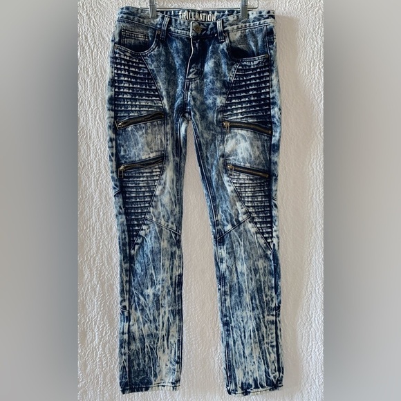 Trillnation Moto Zipper Skinny Fit Jeans - Picture 1 of 13